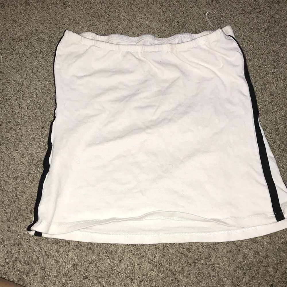White strapless toot top